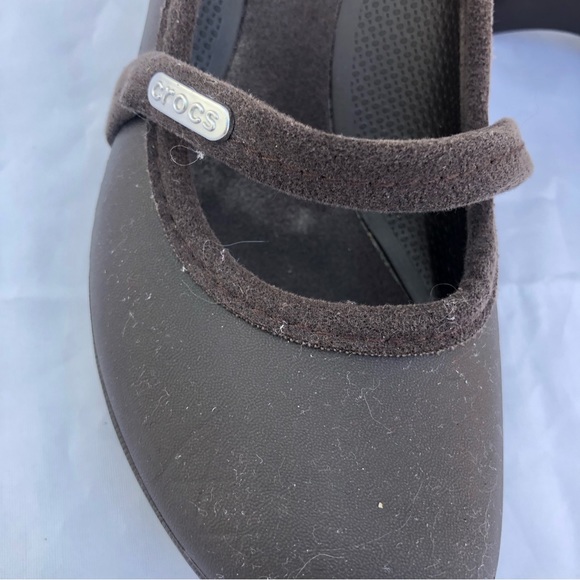 Crocs Brown Wedge sz 6W - Picture 3 of 13